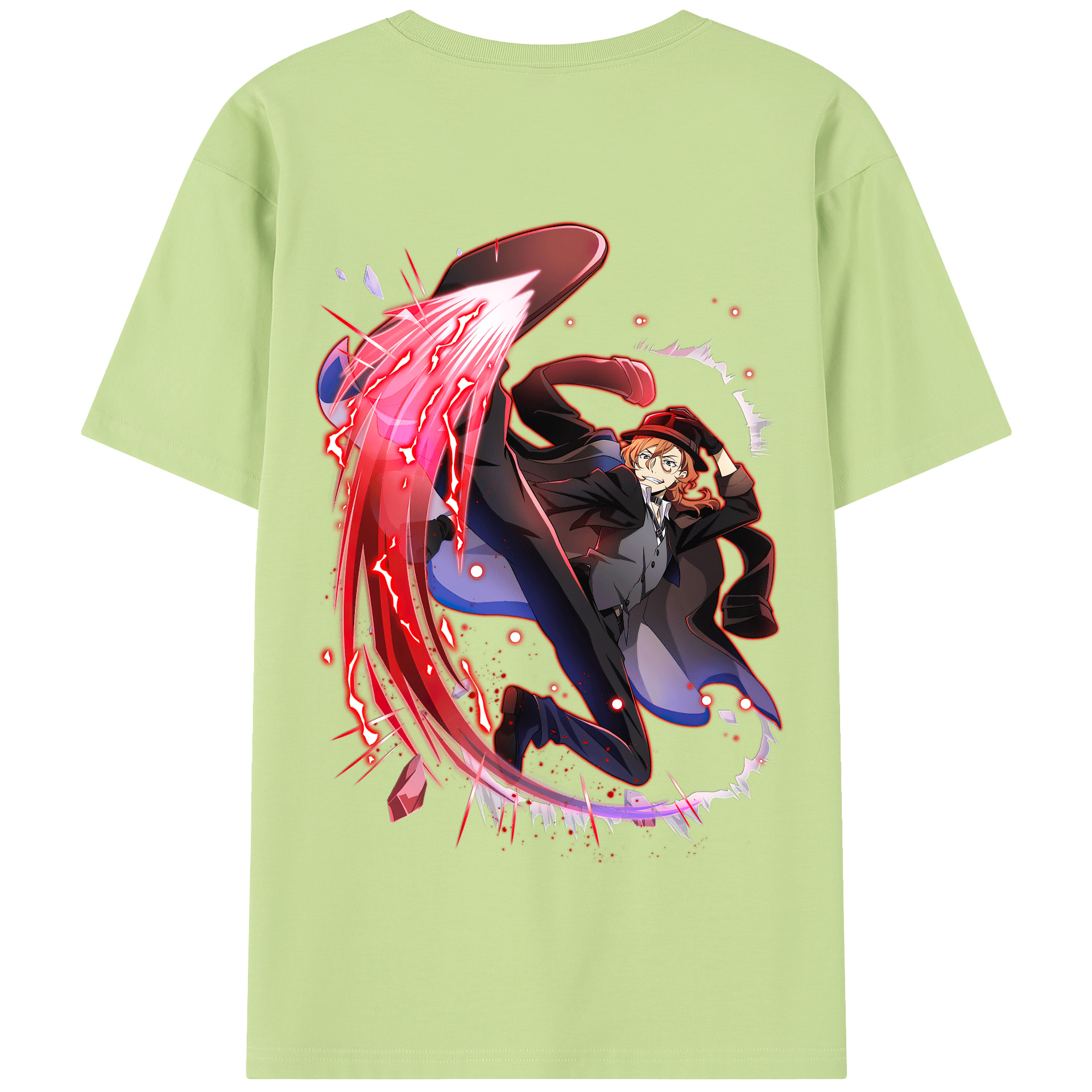 （画像用） 文豪ストレイドッグス Bungo Stray Dogs 綿100％半袖Tシャツ（背面プリント）